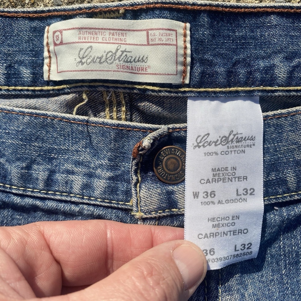 VTG Levi Strauss Signature Carpenter Jean 36x32 Wide Leg 90s Y2K Baggy VGC - Picture 7 of 14